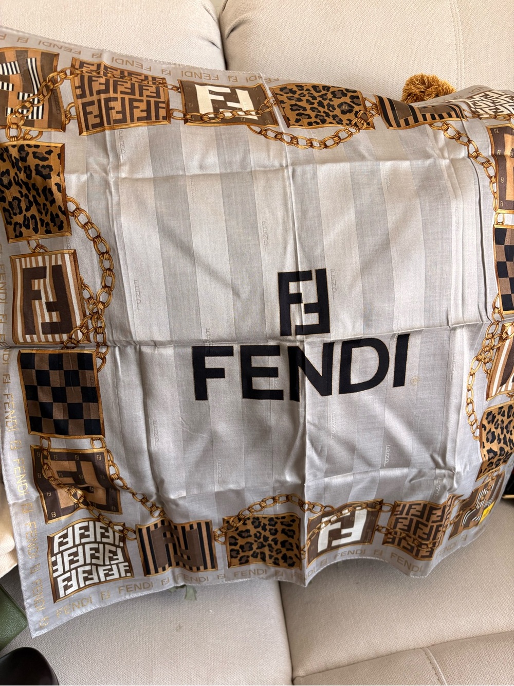 Fendi Logo Silk Scarf